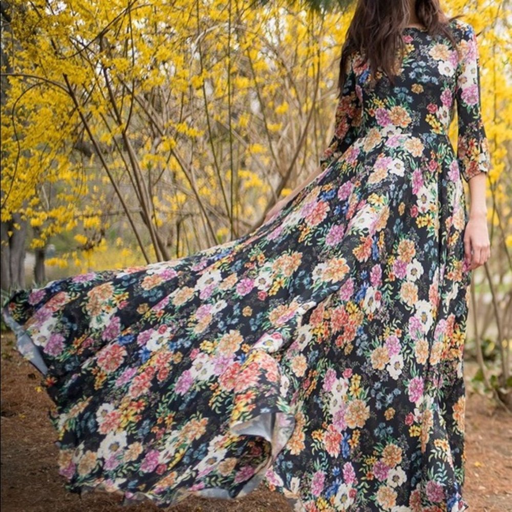 Yumi Kim Woodstock Maxi Dress Wisteria Park XS - Picture 2 of 8
